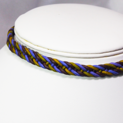 Choker - Hand woven leather Xiomara - Choker - Laiton bronze